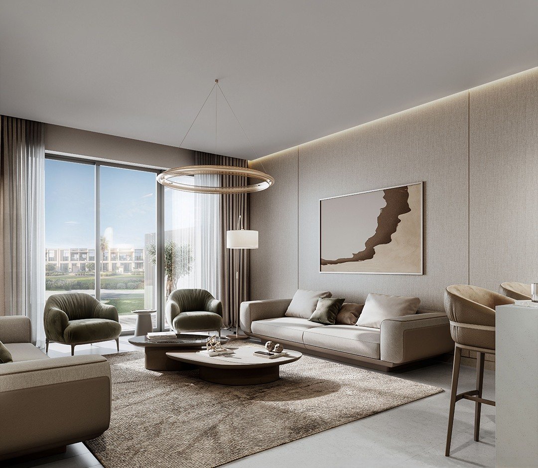 Contemporary neutral apartment or villa interior